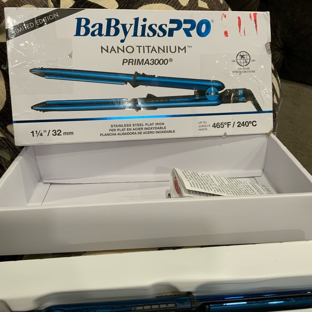 BaBylissPRO Limited Edition 1 1/4" Nano Titanium Prima3000 Ionic Hair Straighten